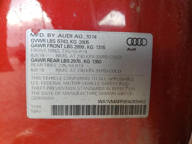 WA1VMAFP9FA055452 - 2015 AUDI Q5 TDI PRESTIGE RED photo 13