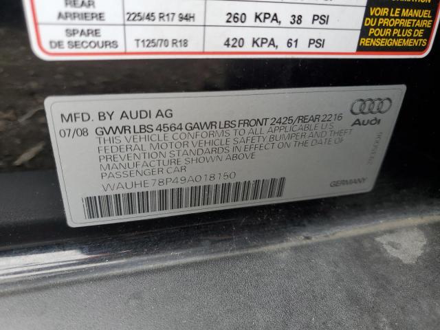 WAUHE78P49A018150 - 2009 AUDI A3 2.0T BLACK photo 12