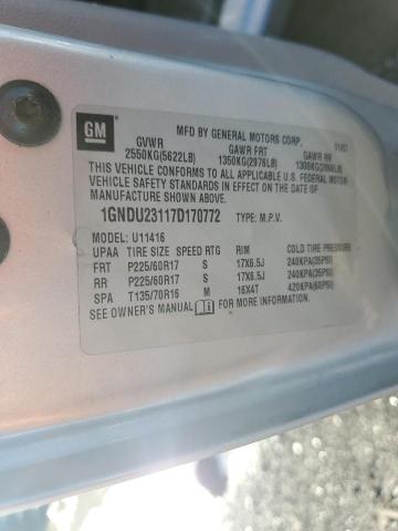 1GNDU23117D170772 - 2007 CHEVROLET UPLANDER LS SILVER photo 13