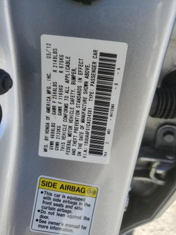 19UUA8F51CA034061 - 2012 ACURA TL SILVER photo 12