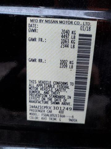 1N4AZ1CP9JC301249 - 2018 NISSAN LEAF S BLACK photo 12