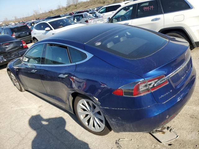 5YJSA1E22HF209498 - 2017 TESLA MODEL S ლურჯი ფოტო 2