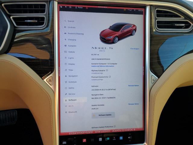 5YJSA1H13EFP52910 - 2014 TESLA MODEL S RED photo 9