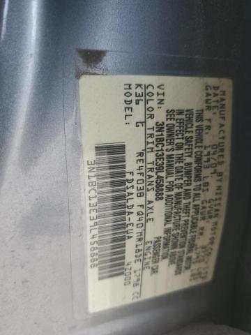 3N1BC13E39L458888 - 2009 NISSAN VERSA S GRAY photo 12