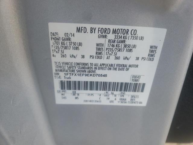 1FTFX1EF9EKD70545 - 2014 FORD F150 SUPER CAB SILVER photo 12