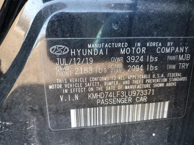 KMHD74LF3LU973371 - 2020 HYUNDAI ELANTRA SE BLACK photo 13