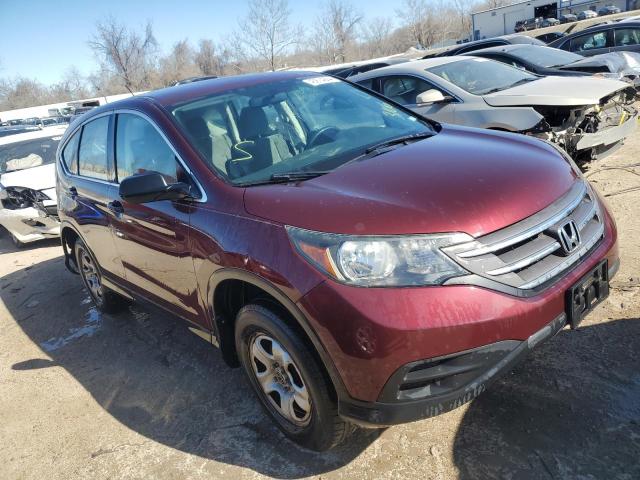 5J6RM4H39CL068019 - 2012 HONDA CR-V LX BURGUNDY photo 4