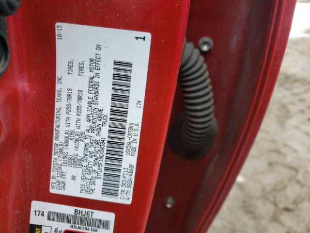 5TFUY5F15GX503841 - 2016 TOYOTA TUNDRA DOUBLE CAB SR/SR5 RED photo 13