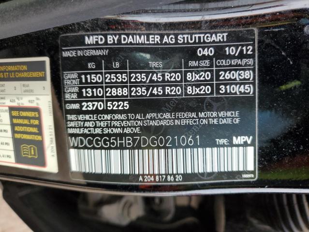 WDCGG5HB7DG021061 - 2013 MERCEDES-BENZ GLK 350 BLACK photo 12