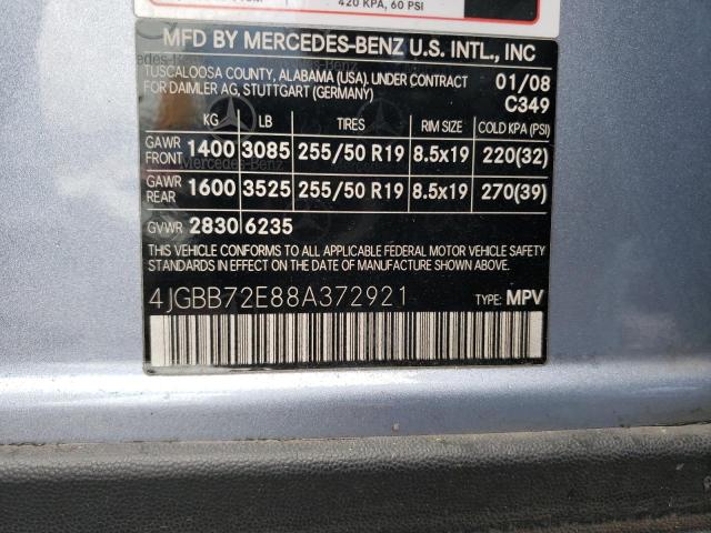 4JGBB72E88A372921 - 2008 MERCEDES-BENZ ML 550 BLUE photo 13