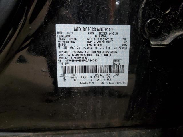 1FM5K8AB8PGA84743 - 2023 FORD EXPLORER POLICE INTERCEPTOR Սև լուսանկար 13