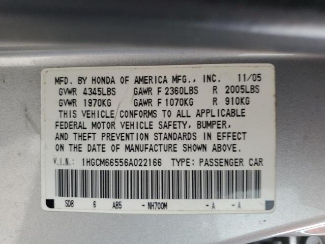 1HGCM66556A022166 - 2006 HONDA ACCORD EX SILVER photo 13