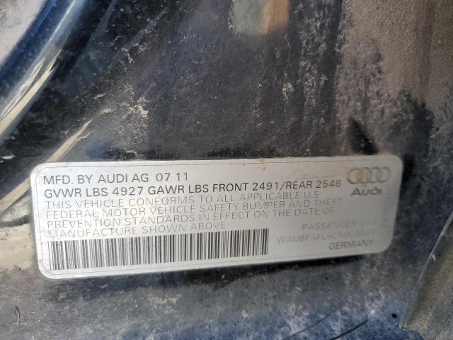 WAUBFAFL6CN003455 - 2012 AUDI A4 PREMIUM BLACK photo 12