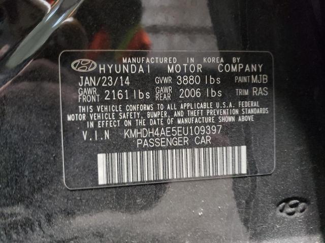 KMHDH4AE5EU109397 - 2014 HYUNDAI ELANTRA SE BLACK photo 12