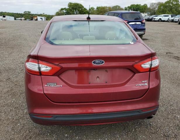 3FA6P0LU4FR203377 - 2015 FORD FUSION SE HYBRID RED photo 6