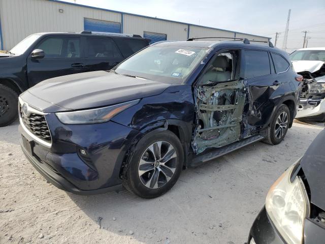 5TDGARAH8NS515272 - 2022 TOYOTA HIGHLANDER HYBRID XLE BLUE photo 1