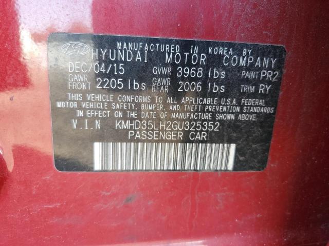 KMHD35LH2GU325352 - 2016 HYUNDAI ELANTRA GT RED photo 12