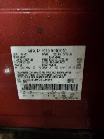 2LMTJ8LR8GBL24549 - 2016 LINCOLN MKX RESERVE RED photo 13