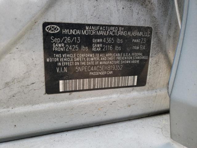 5NPEC4AC5EH819352 - 2014 HYUNDAI SONATA SE SILVER photo 12