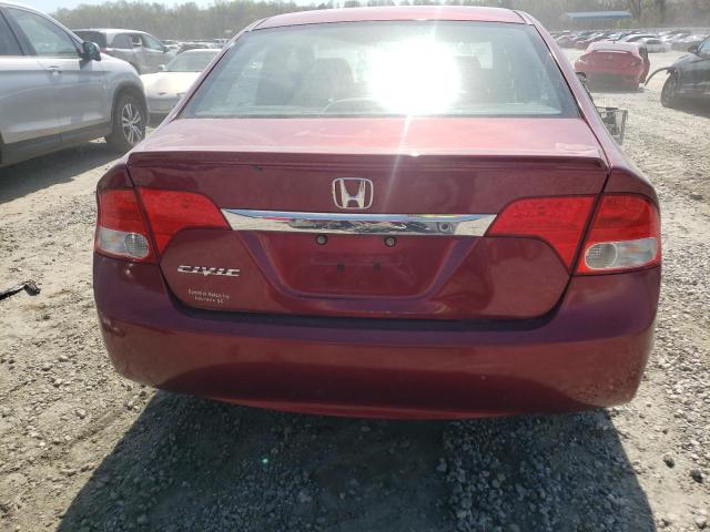 2HGFA1E68AH528037 - 2010 HONDA CIVIC LX-S BURGUNDY photo 6