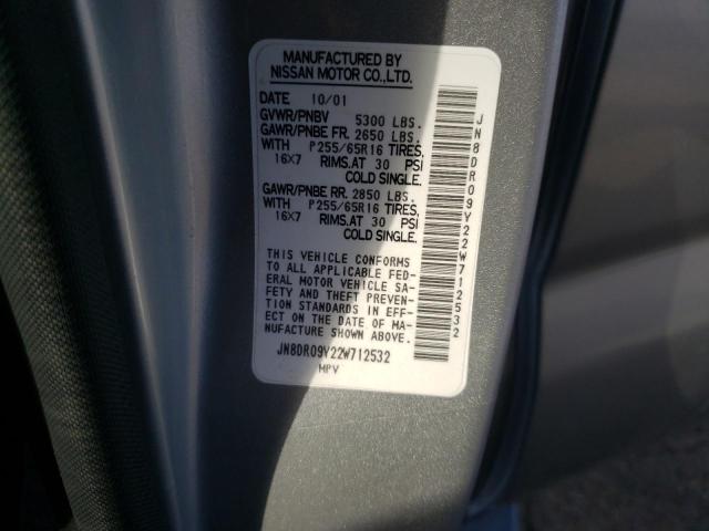 JN8DR09Y22W712532 - 2002 NISSAN PATHFINDER LE 银色 照片 14