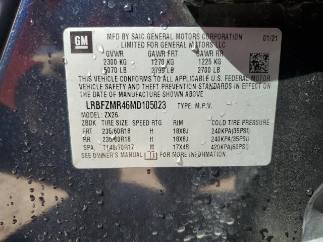 LRBFZMR46MD105023 - 2021 BUICK ENVISION PREFERRED Կապույտ լուսանկար 13