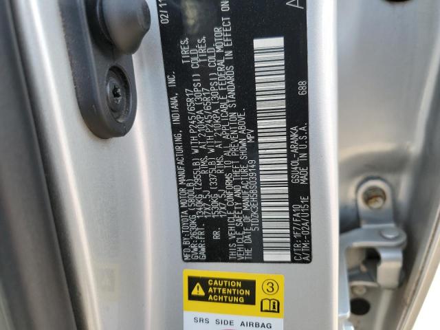 5TDZK3EH5BS039149 - 2011 TOYOTA HIGHLANDER BASE SILVER photo 13