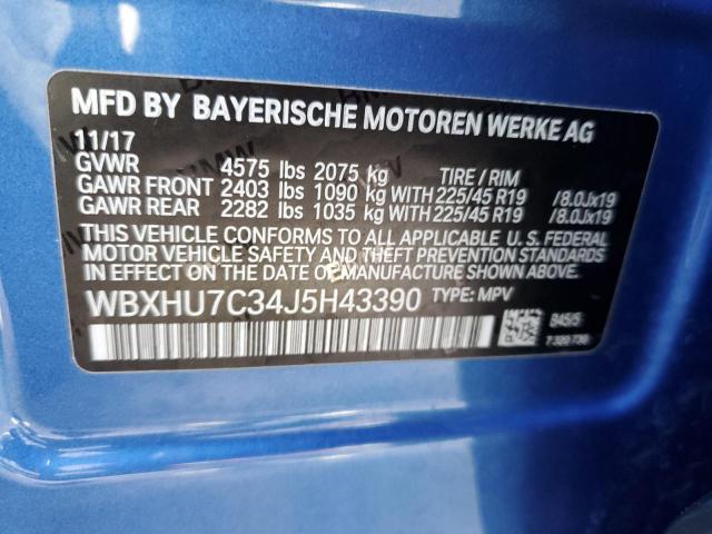 WBXHU7C34J5H43390 - 2018 BMW X1 SDRIVE28I BLUE photo 12