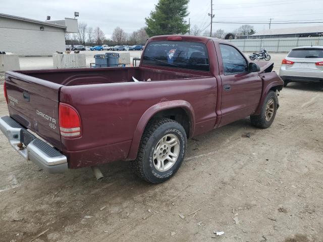 1D7FL16X13S266458 - 2003 DODGE DAKOTA SXT MAROON photo 3