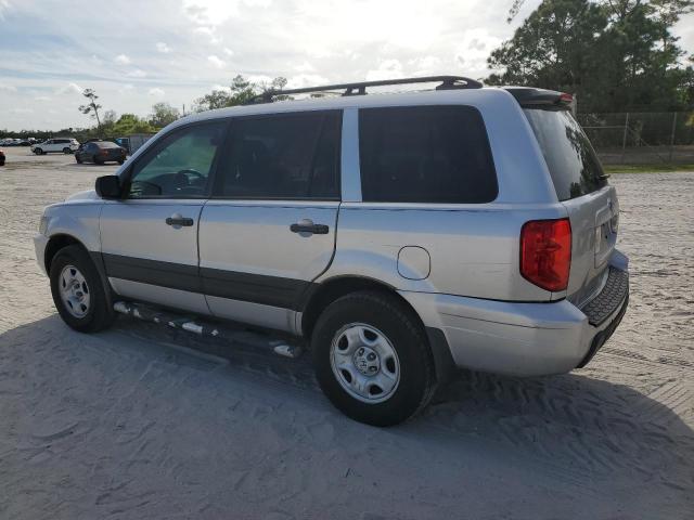 2HKYF18185H543529 - 2005 HONDA PILOT LX SILVER photo 2