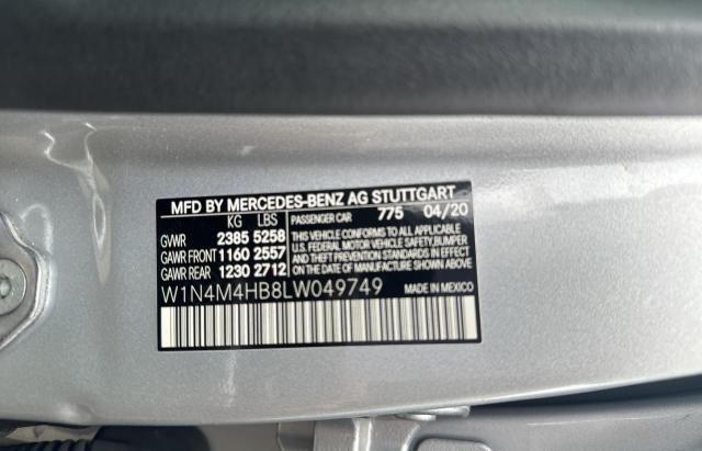 W1N4M4HB8LW049749 - 2020 MERCEDES-BENZ GLB 250 4MATIC SILVER photo 10