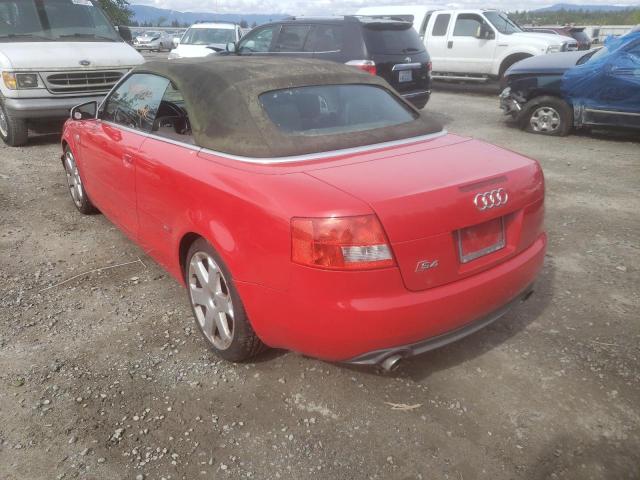 WUARL48H75K901462 - 2005 AUDI S4 QUATTRO CABRIOLET RED photo 3