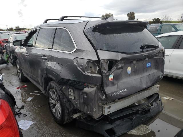 5TDJKRFHXFS124735 - 2015 TOYOTA HIGHLANDER XLE 灰色 照片 2