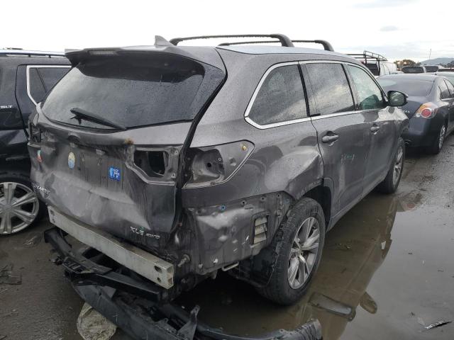 5TDJKRFHXFS124735 - 2015 TOYOTA HIGHLANDER XLE 灰色 照片 3