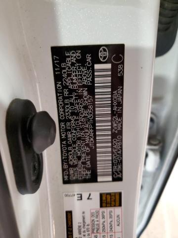 JTDKARFP1H3058157 - 2017 TOYOTA PRIUS PRIM თეთრი ფოტო 13