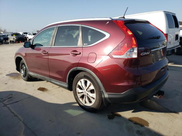 5J6RM3H7XCL022146 - 2012 HONDA CR-V EXL BURGUNDY photo 2