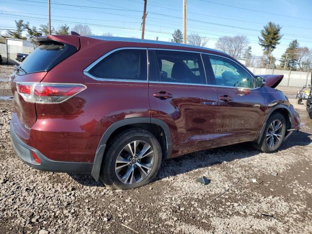 5TDJKRFH3GS279340 - 2016 TOYOTA HIGHLANDER XLE 勃艮第红 照片 3