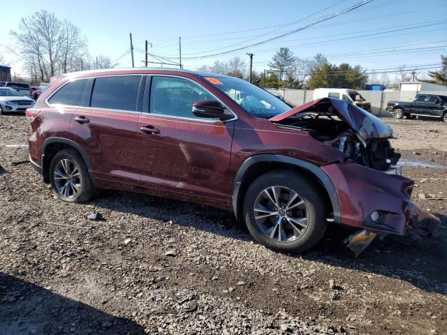 5TDJKRFH3GS279340 - 2016 TOYOTA HIGHLANDER XLE 勃艮第红 照片 4