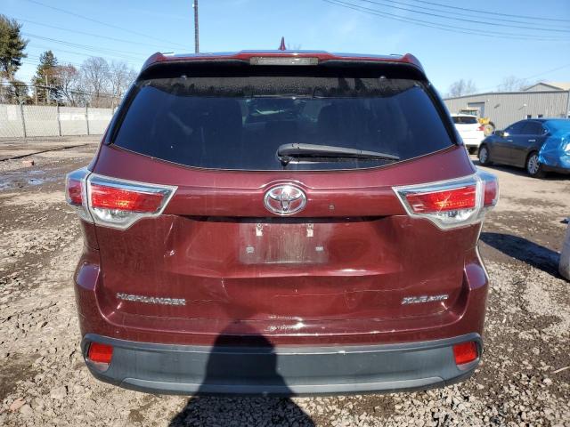 5TDJKRFH3GS279340 - 2016 TOYOTA HIGHLANDER XLE 勃艮第红 照片 6