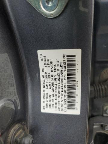 1HGCR2F31HA225065 - 2017 HONDA ACCORD LX GRAY photo 13