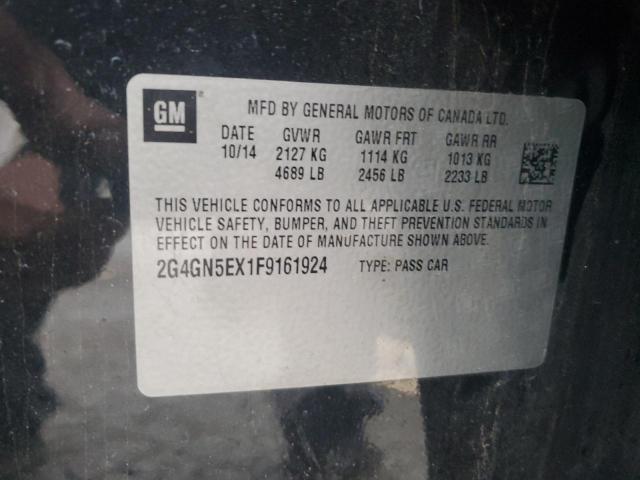 2G4GN5EX1F9161924 - 2015 BUICK REGAL PREMIUM BLACK photo 12