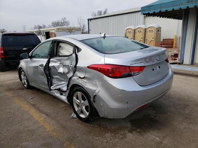 5NPDH4AE4DH388466 - 2013 HYUNDAI ELANTRA GLS SILVER photo 2