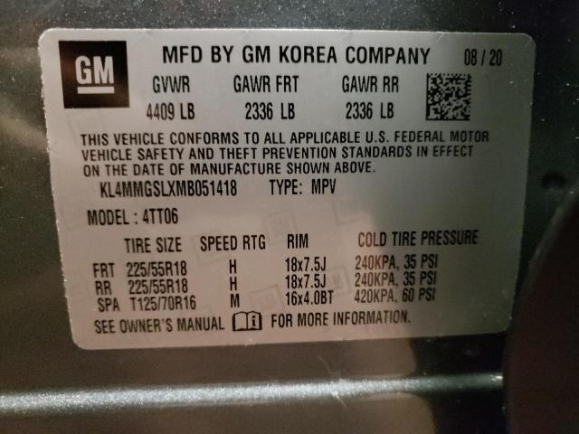 KL4MMGSLXMB051418 - 2021 BUICK ENCORE GX ESSENCE GRAY photo 13