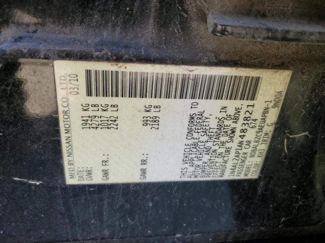 1N4AL2AP1AN483821 - 2010 NISSAN ALTIMA BASE BLACK photo 12