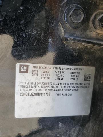 2G4GT5GX8H9111768 - 2017 BUICK REGAL GS BLACK photo 12