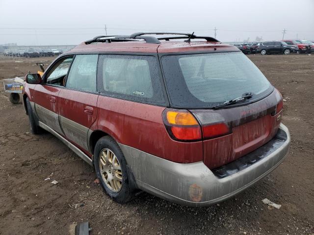 4S3BH806837644166 - 2003 SUBARU LEGACY OUTBACK H6 3.0 LL BEAN RED photo 2