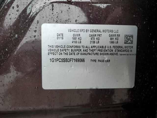 1G1PC5SB3F7169066 - 2015 CHEVROLET CRUZE LT BROWN photo 13