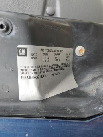 1G8AJ55F47Z135414 - 2007 SATURN ION LEVEL 2 BLUE photo 12