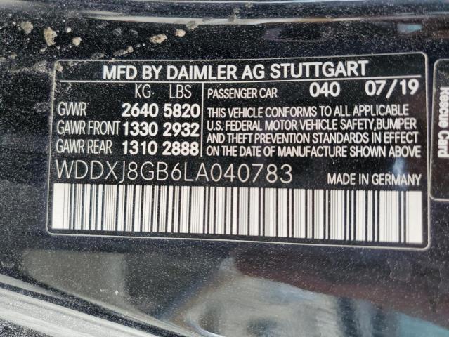 WDDXJ8GB6LA040783 - 2020 MERCEDES-BENZ S 560 4MATIC BLACK photo 12