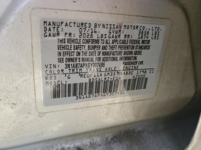 3N1AB7APXGY307486 - 2016 NISSAN SENTRA S SILVER photo 12